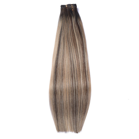 #BROND OMBRE West European Hand Tied Extensions With Cut Points