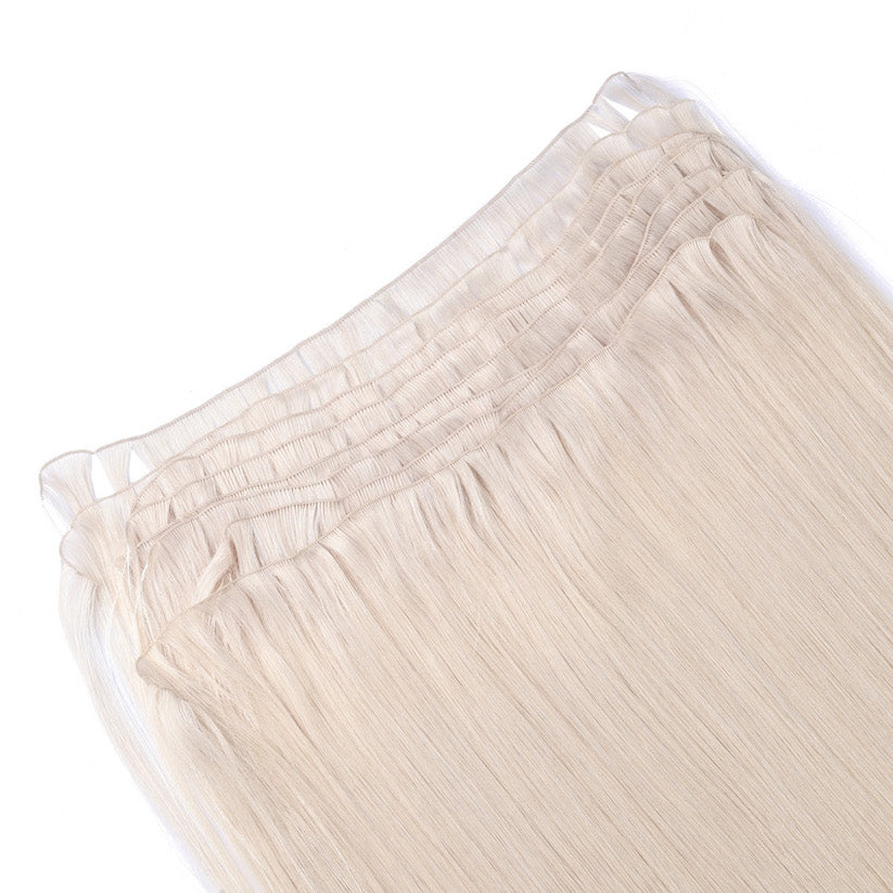 # ASPEN BLONDE West European Hand Tied Extensions With Cut Points
