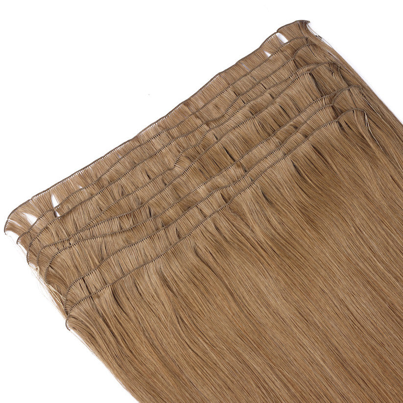 #ASH BLONDE West European Hand Tied Extensions With Cut Points