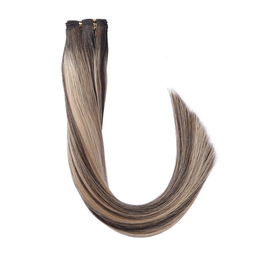 #BROND OMBRE West European Hand Tied Extensions With Cut Points