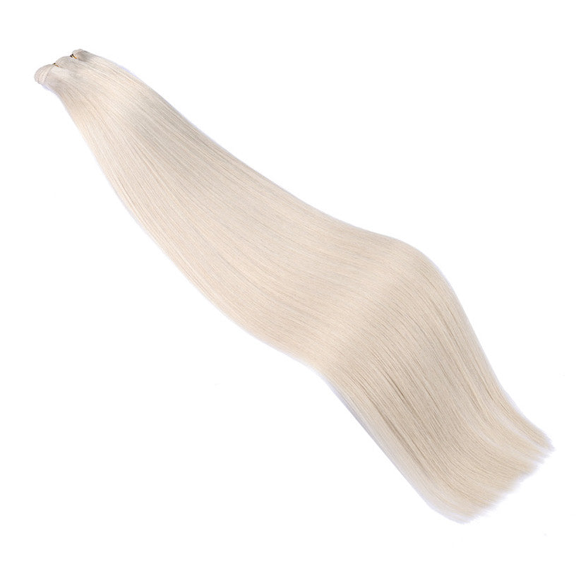 #ASH BLONDE West European Hand Tied Extensions With Cut Points